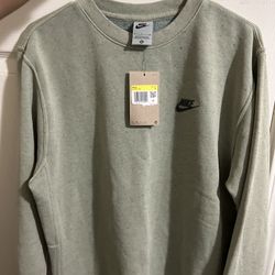 Men's Nike Club+ Revival Crewneck Sweatshirt Medium Olive 