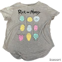 Sz XL Gray Rick And Morty Tshirt Adult Swim