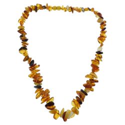 Amber Necklace Autumn Yellow Orange Beaded Genuine Gemstone