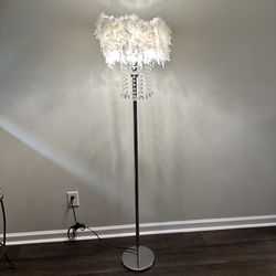 White feathers crystal silver lamps