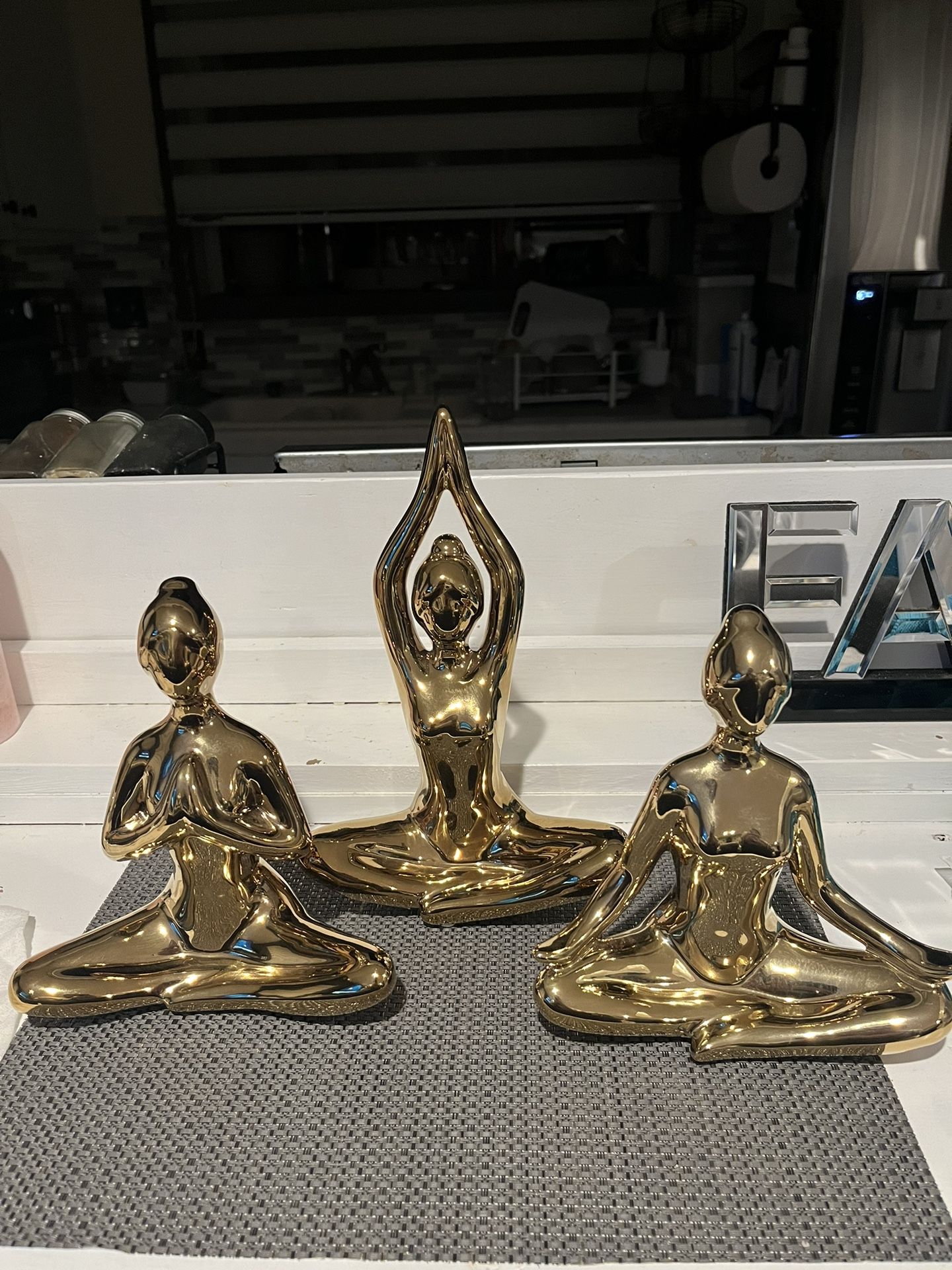 Gold Yoga Figurines