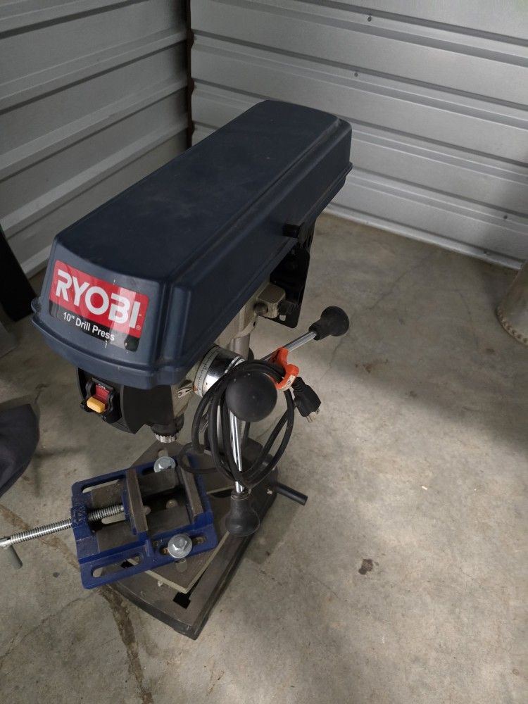 Ryobi 10" Drill Press With Vice Attached