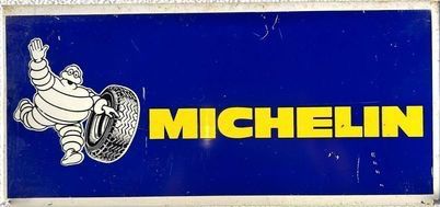 Vintage 1960's Original Michelin Tire Metal Sign - Bibendum Michelin Man
