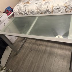 Tempered Glass And Metal  Heavy duty Desk 