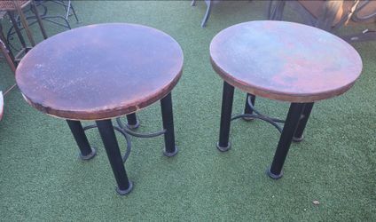 $300 ARIZONA IRON BASE TABLES WITH COOPER TOP