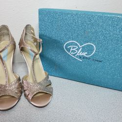 Besty Johnson Gold Sparkle Heels For Sale 