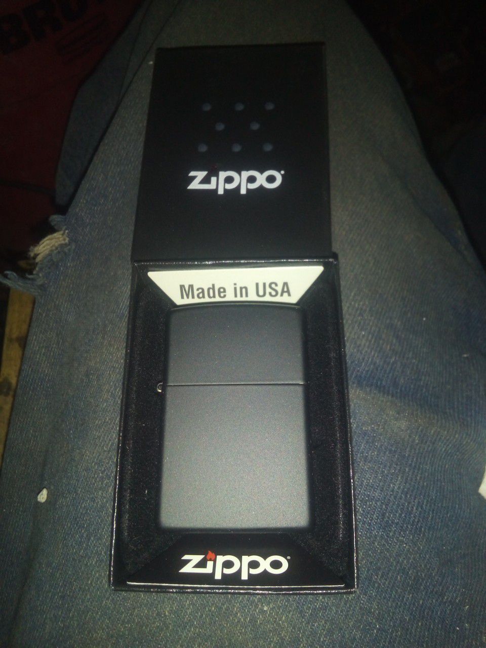 Brand new flat black Zippo lighter