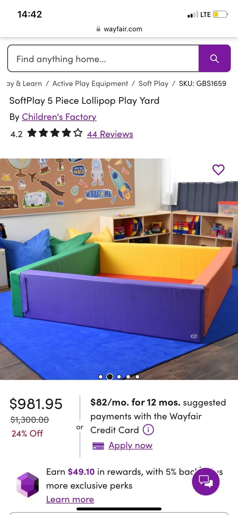 Fun Rainbow Lollipop Playyard/Playpen For Toddlers/Baby