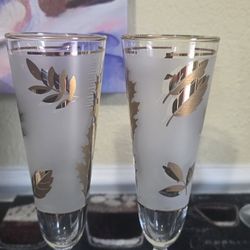 Vintage Mid Century Barware Libbey Bee Pilsner Glasses