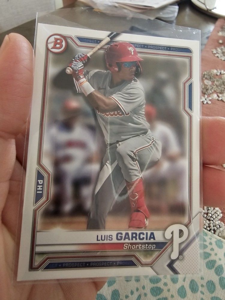 Philadelphia Phillies Luis Garcia Bryson Stott '20 Bowman Prospects Rookie Baseball Cards 