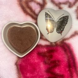 Heart Shaped Jewlery Box With Gold Plated Butterfly 