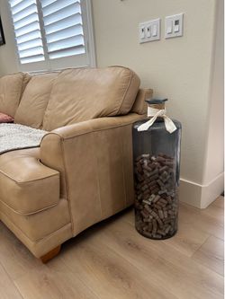 Large Decorative Glass Bottle Vase Filled with Wine Corks – Rustic Farmhouse Decor