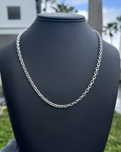 New Jewelry 14k white gold PaperClip chain necklace 23.5” 4.00 mm width