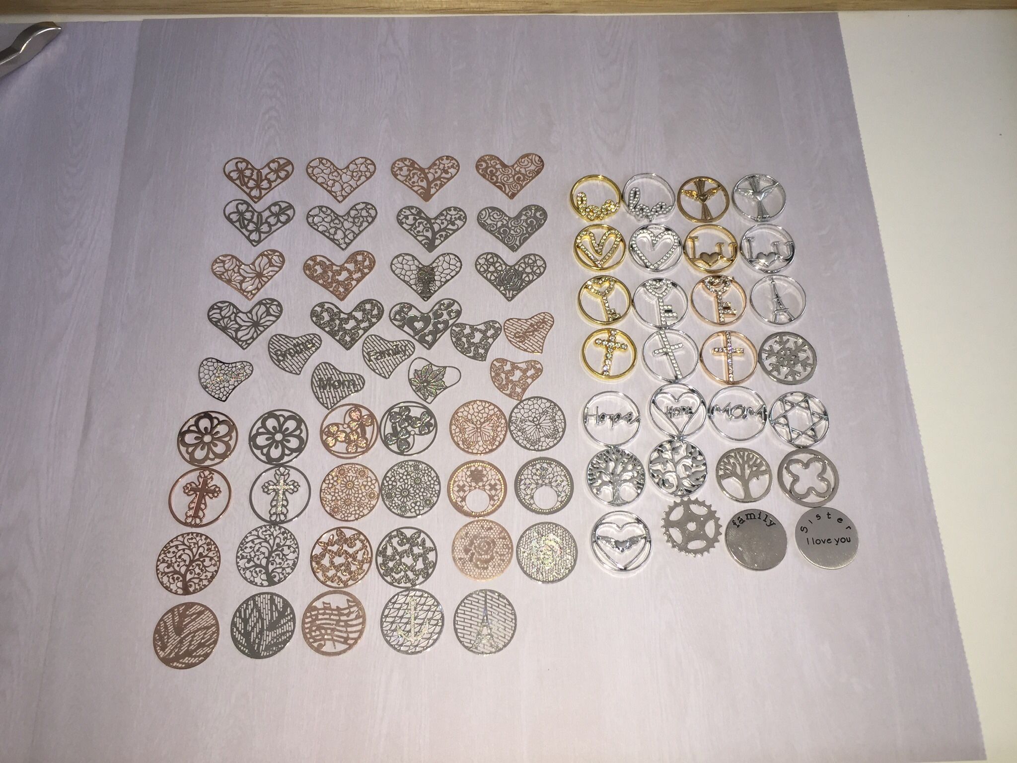 Floating Locket Plates Assorted Lot Of (50) pcs