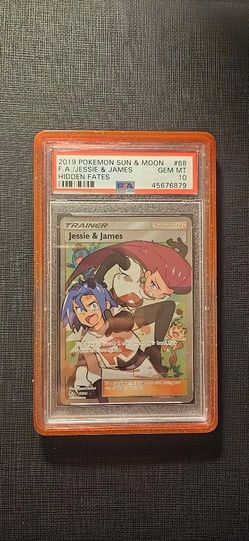 2019 Pokemon Sun & Moon Hidden Fates Full Art Jessie & James #68 PSA 10 Gem Mint