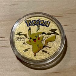 Pikachu Metal Gold Pokémon Coin
