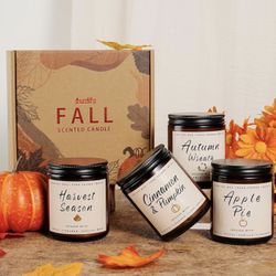 Brand New Fall/Autumn Scented Soy Candle Set (still sealed in box !)