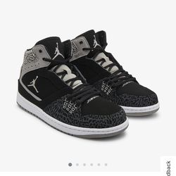 Kids' 1 Flight Mid Sneaker Big Kid - Black & Grey Jordans boys size 6