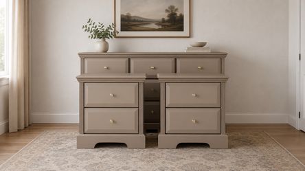 camel pair of matching nightstands
