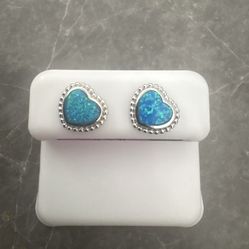Heart Earrings Sterling Silver 