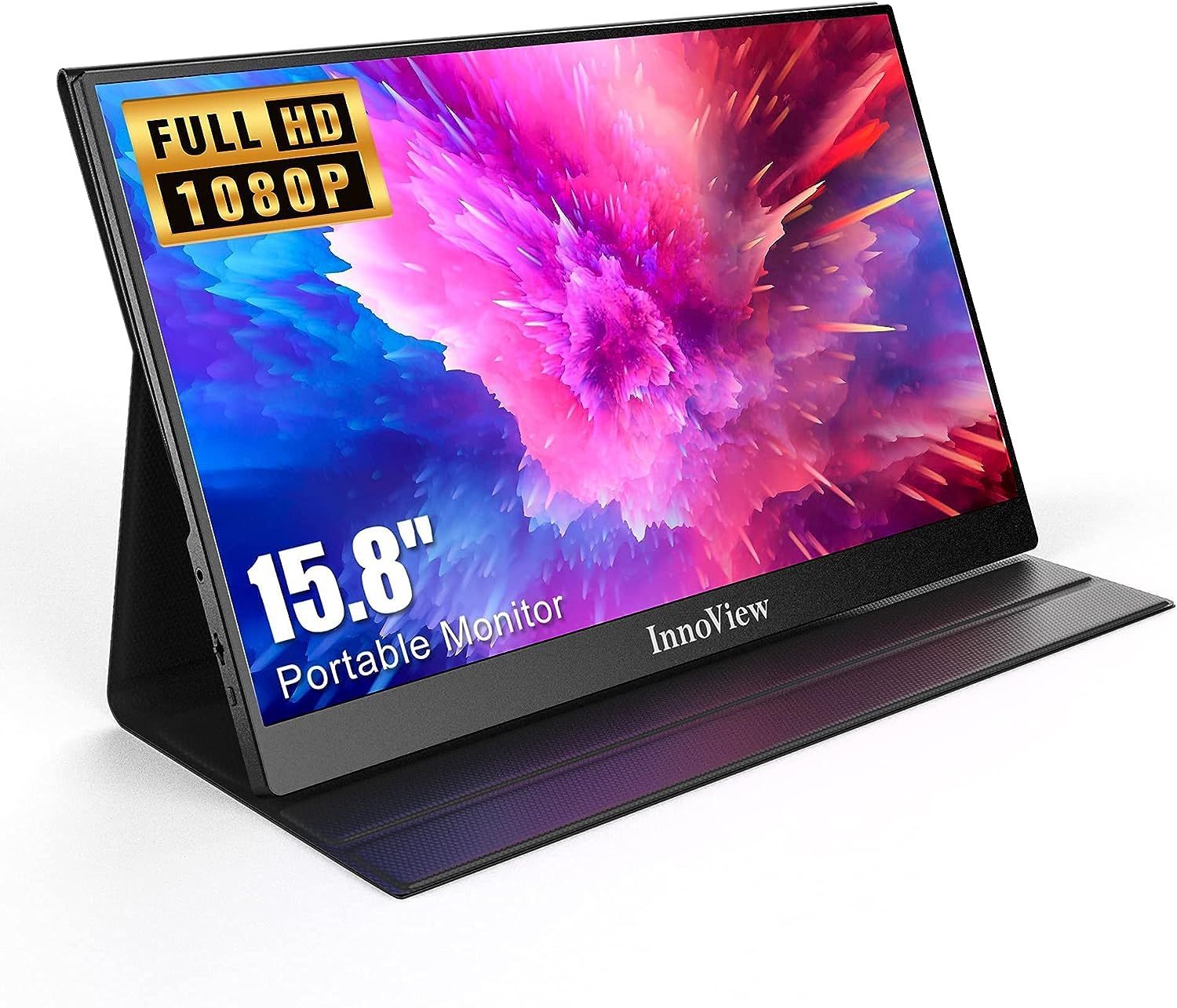 InnoView Portable Monitor, 15.8 Inch FHD 1080P USB C HDMI Second External Monitor for Laptop, Desktop, MacBook, Phones, Tablet, PS5/4, Xbox, Switch, B