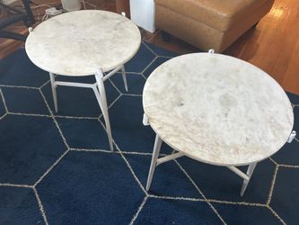 Pair of Ashley Granite/Marble Top Side Tables
