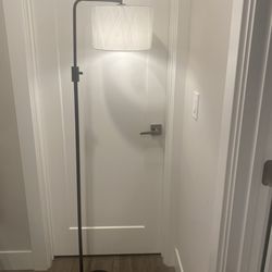 Modern Floor Lamp With Matte Black Base And Floor Control Switch H62” In It Perfect Condition Z