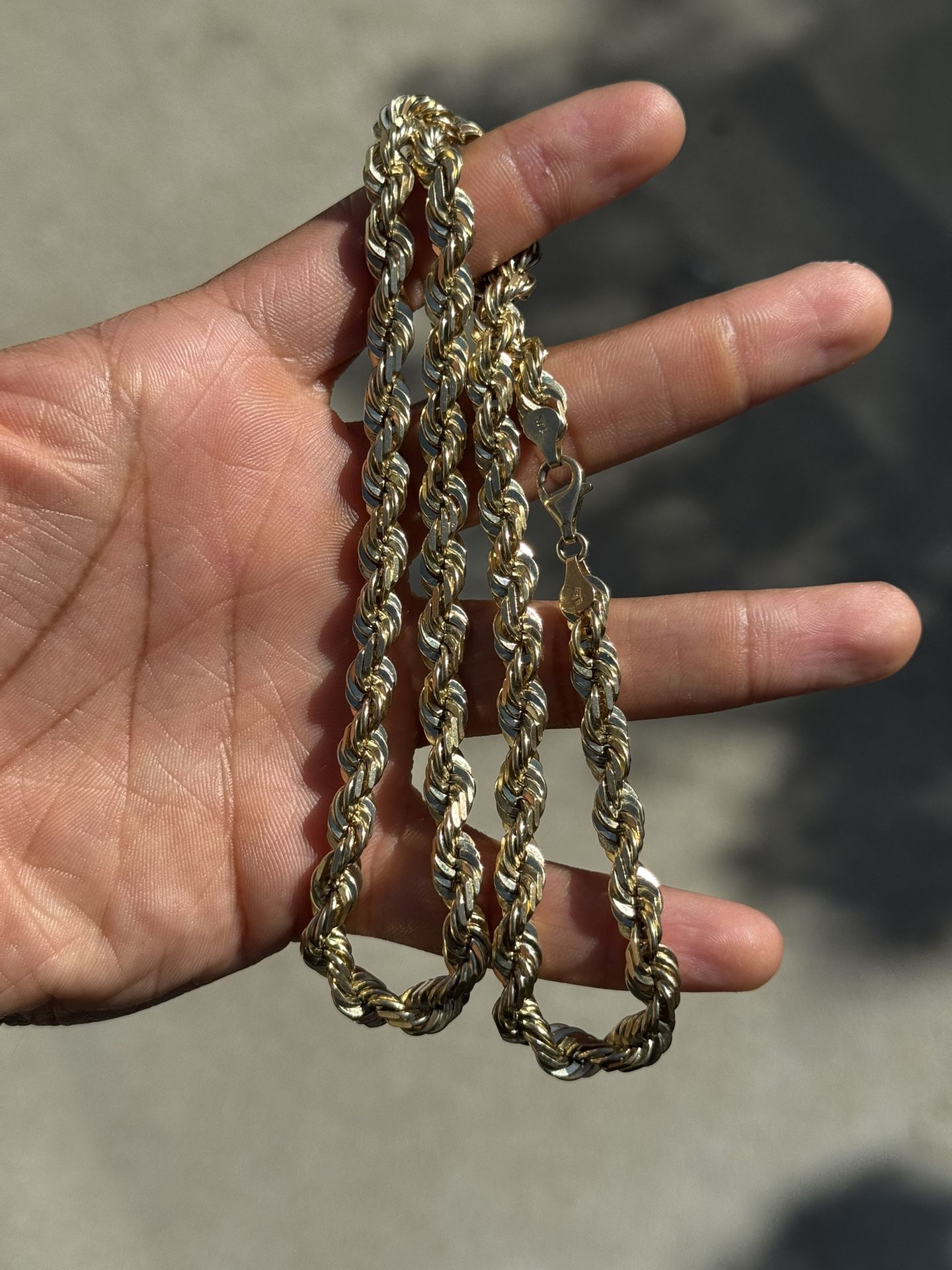 14k Rope Chain D/C 7MM