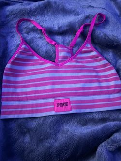 Pink and white vs pink sports bra