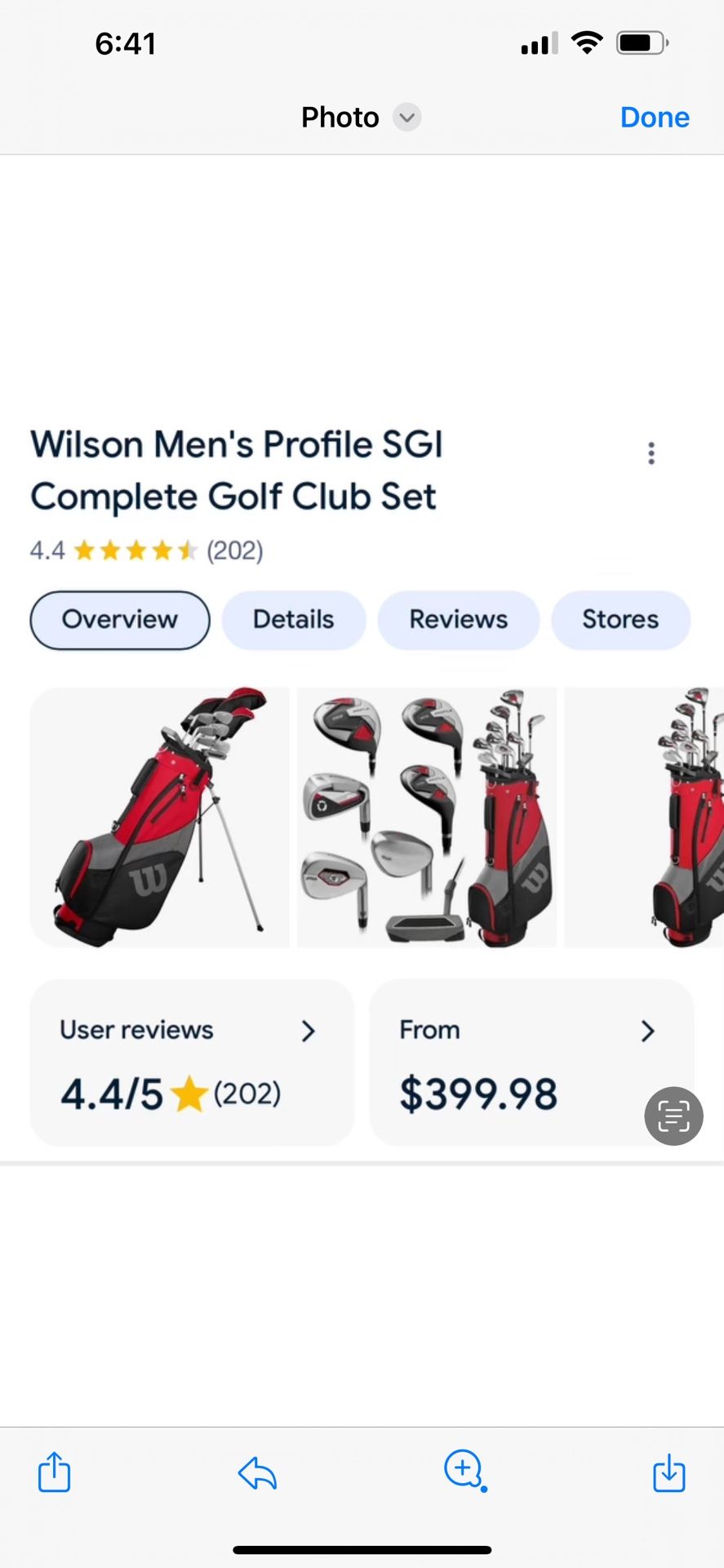 Wilson Mens Complete Golf Club Set