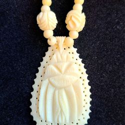 Antique Bone Carved Beaded Necklaces
