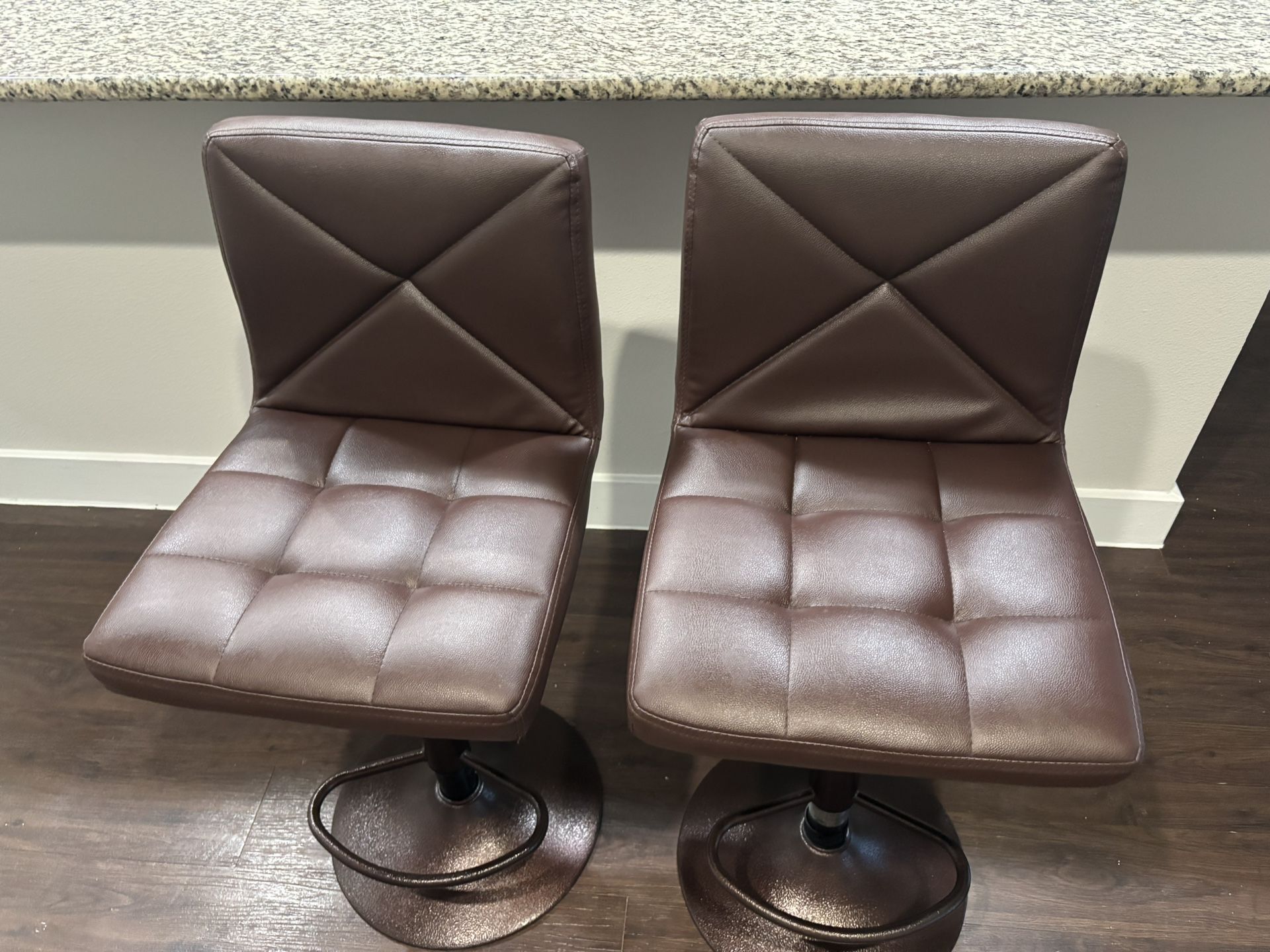 Leather Swivel Barstools Set of 2