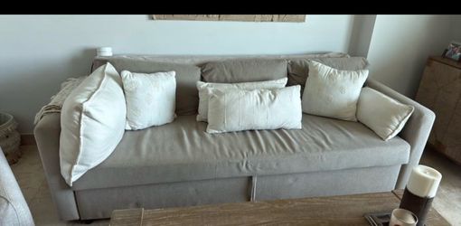 Large Fabric Sofa / bed. Beige