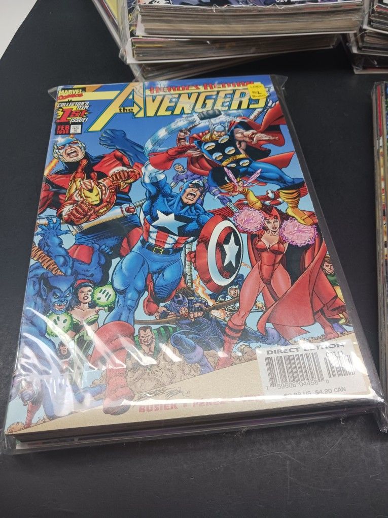 Avengers V3 comic books. 82 comics. $100 for all. List in photos.