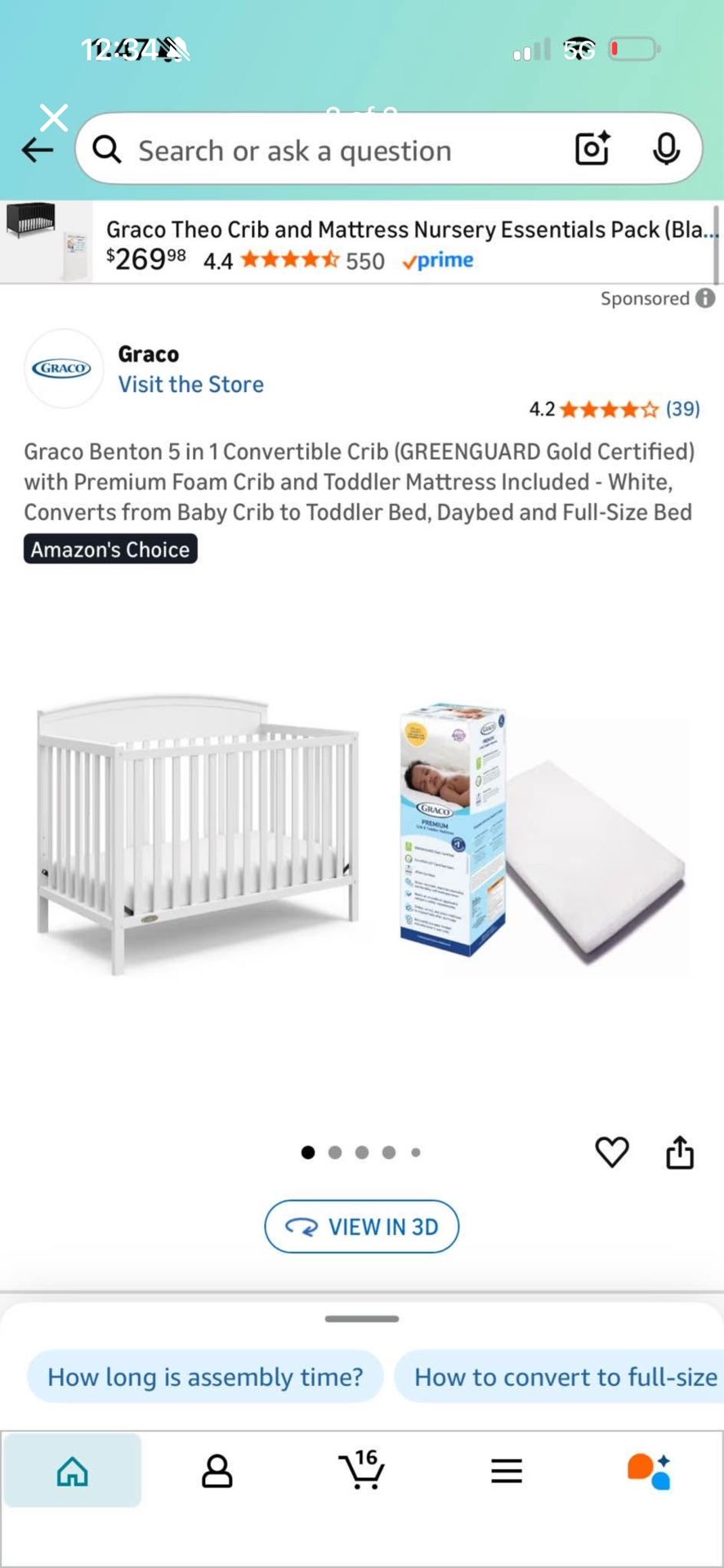 Baby Crib & Mattress