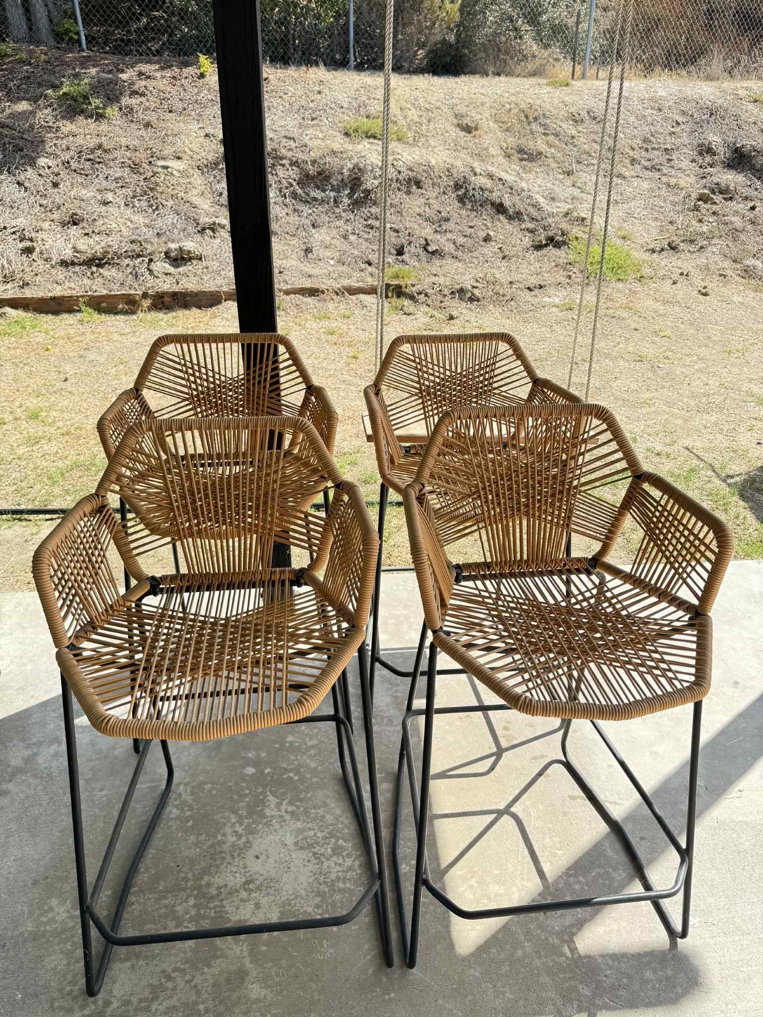 High stool wicker chairs