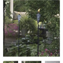 2 NEW Glass Spiral Tiki Torches !