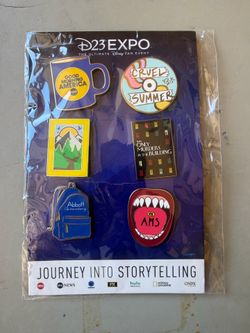 Disney D23 Expo 2022 Journey into Storytelling Set 6 Pins ABC Nat Geo AHS Hulu