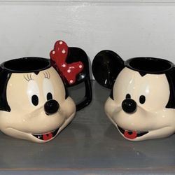 Disney Mickey & Minnie Mouse Face Mug Set