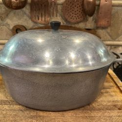 Vintage Club Hammered Aluminum Roaster With Lid Hammercraft