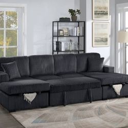 ✅️✅️3-Piece Black  color Convertible Sectional✅️✅️