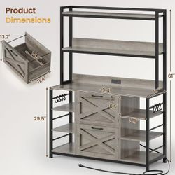 🥨SEDETA File Cabinet with Charging Station, Vertical Filing Cabinet with Lock for Home Office, Printer Stand with Open Storage Shelf, Fits Legal/Lett