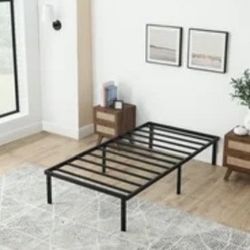 Twin 14” Heavy Duty Steel Slat Platform Bed Frame 