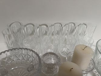 Clear Patterned Glassware Set