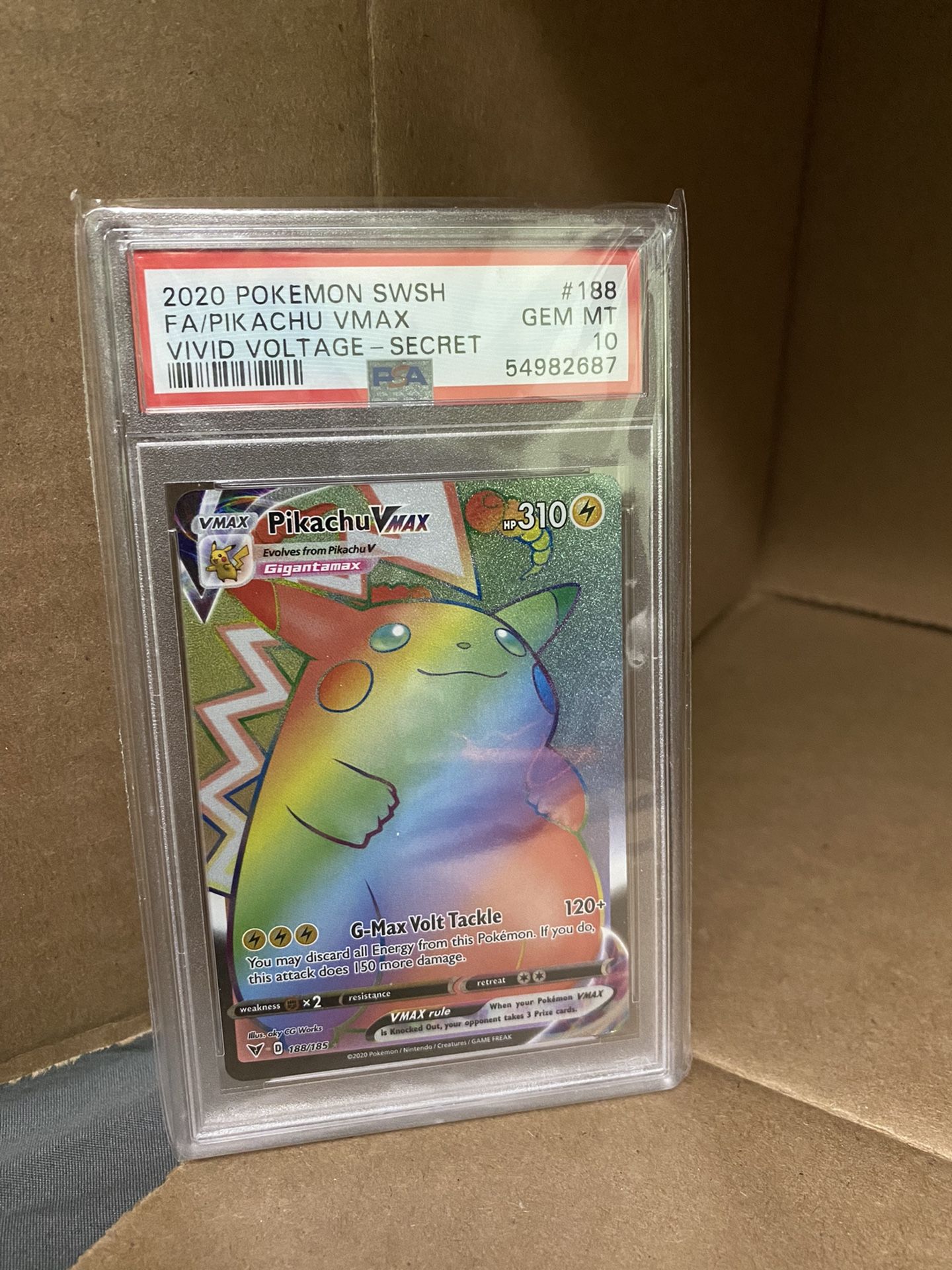 rainbow pikachu vmax 188/185 psa 10