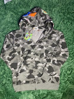 Black and grey bape Hoodie
