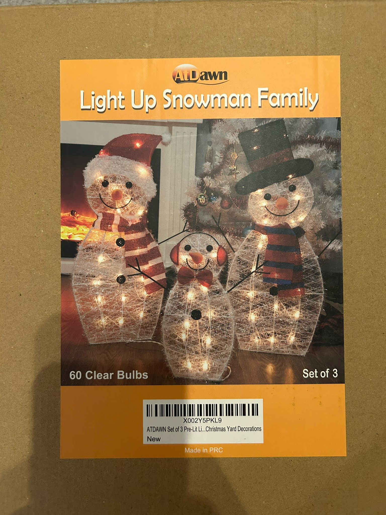  Near New, Set of Three Snowman Family Yard Decoration, Used Once.