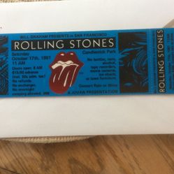 Concert Ticket  Oct 17,1981  Rolling Stones Unused Concert Ticket   Mint Condition 2 1/8”x7 1/2”