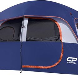 CAMPROS Tent-6/8-Person-Camping-Tents, Waterproof Windproof Family Tent with Top Rainfly, 4 Large Mesh Windows, Double Layer, Easy Set Up, Portable wi