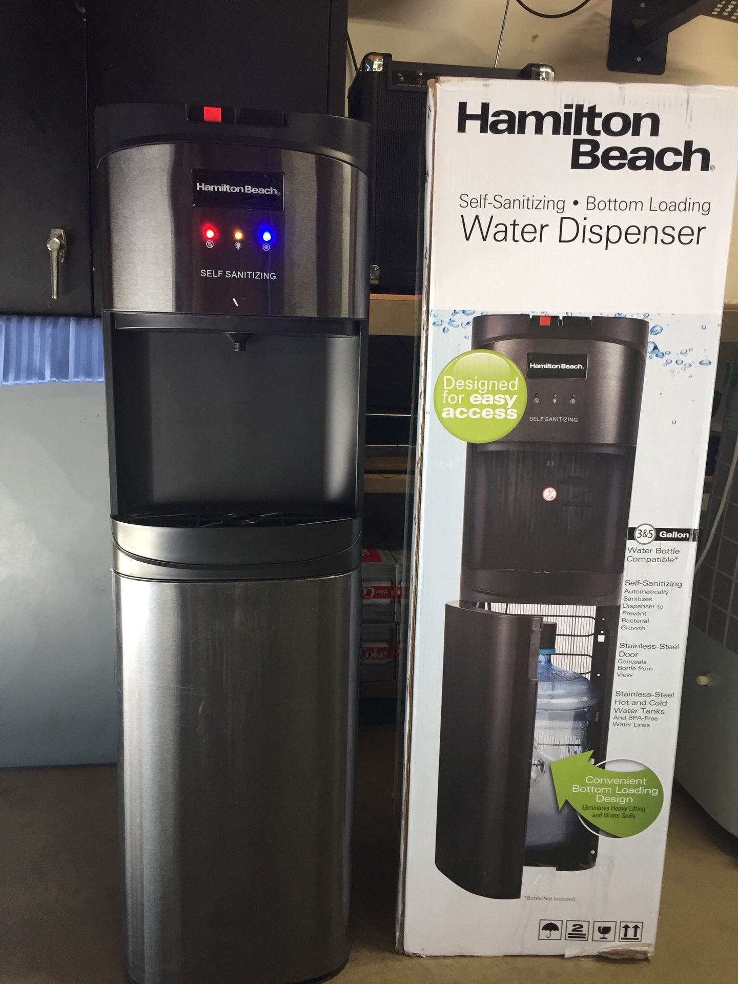 Hamilton Beach Black S.S. Bottom-Load Dispenser